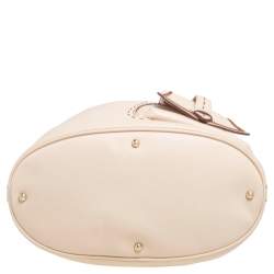 Pre Owned Lancel Beige Pebbled Leather Premiere Flirt Bucket Bag