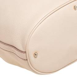 Pre Owned Lancel Beige Pebbled Leather Premiere Flirt Bucket Bag