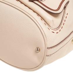 Pre Owned Lancel Beige Pebbled Leather Premiere Flirt Bucket Bag