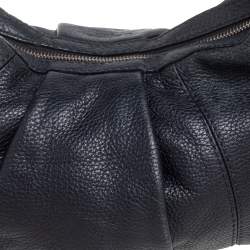 Lancel Black Pleated Leather Hobo