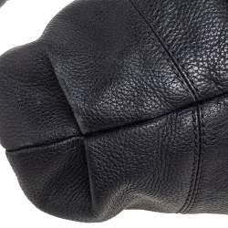 Lancel Black Pleated Leather Hobo