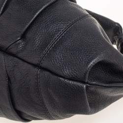 Lancel Black Pleated Leather Hobo