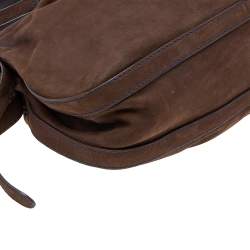 Pre Owned Lancel Dark Brown Leather Hobo