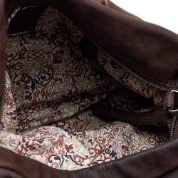 Pre Owned Lancel Dark Brown Leather Hobo