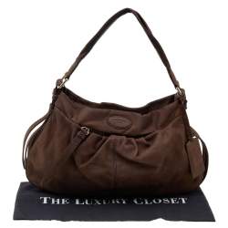Pre Owned Lancel Dark Brown Leather Hobo