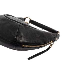 Pre Owned Lancel Black Leather Tassel Hobo