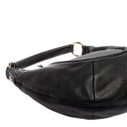 Pre Owned Lancel Black Leather Tassel Hobo