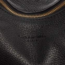 Pre Owned Lancel Black Leather Tassel Hobo