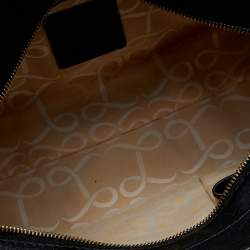 Pre Owned Lancel Black Leather Curb Chain Shoulder Bag