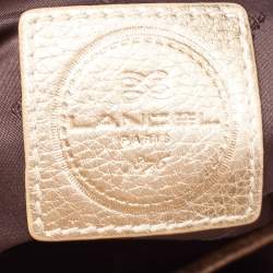 Pre Owned Lancel Metallic Gold Pebbled Leather Premiere Flirt Bucket Bag