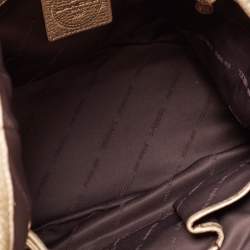 Pre Owned Lancel Metallic Gold Pebbled Leather Premiere Flirt Bucket Bag