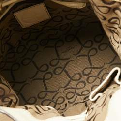 Pre Owned Lancel White/Brown Leather Premiere Flirt Bucket Bag