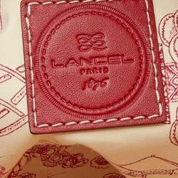 Pre Owned Lancel Red Croc Embossed Leather Premier Flirt Bucket Bag