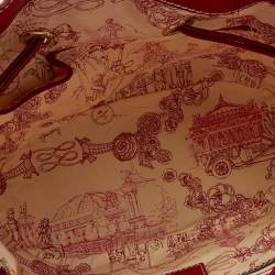 Pre Owned Lancel Red Croc Embossed Leather Premier Flirt Bucket Bag