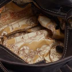 Pre Owned Lancel Dark Brown Leather Front Pocket Hobo