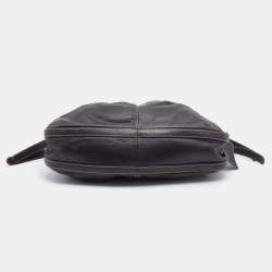 Pre Owned Lancel Dark Brown Leather Front Pocket Hobo