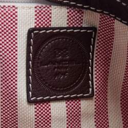 Pre Owned Lancel Mocha Brown Whipstitch Leather Side Pocket Satchel
