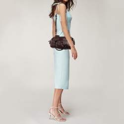 Pre Owned Lancel Mocha Brown Whipstitch Leather Side Pocket Satchel