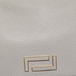 Pre Owned Lancel Grey Grained Leather Pia De Lancel Crossbody Bag