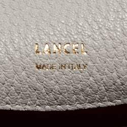 Pre Owned Lancel Grey Grained Leather Pia De Lancel Crossbody Bag