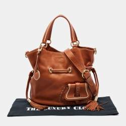 Pre Owned Lancel Brown Grained Leather Premiere Flirt Bucket Bag