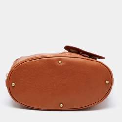 Pre Owned Lancel Brown Grained Leather Premiere Flirt Bucket Bag