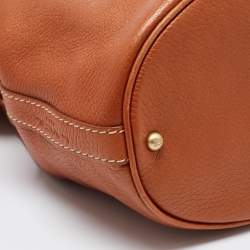 Pre Owned Lancel Brown Grained Leather Premiere Flirt Bucket Bag