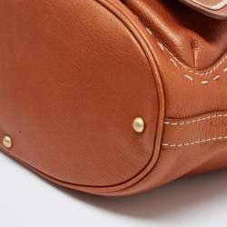 Pre Owned Lancel Brown Grained Leather Premiere Flirt Bucket Bag