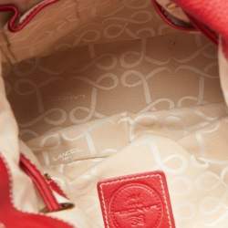 Pre Owned Lancel Red Leather Premier Flirt Bucket Bag