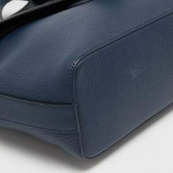 Pre Owned Lancel Blue Leather Charlie Top Handle Bag