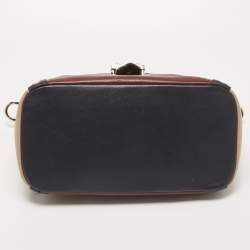 Pre Owned Lancel Tri Color Leather Josephine Top Handle Bag