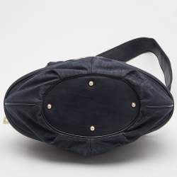 Pre Owned Lancel Navy Blue Denim and Leather Le Brigitte Bardot Hobo