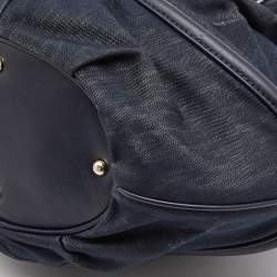 Pre Owned Lancel Navy Blue Denim and Leather Le Brigitte Bardot Hobo