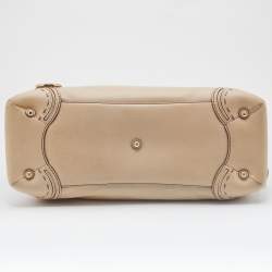 Pre Owned Lancel Beige Leather Adjani Satchel