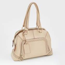 Pre Owned Lancel Beige Leather Adjani Satchel
