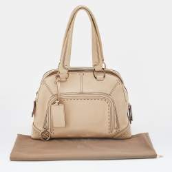 Pre Owned Lancel Beige Leather Adjani Satchel