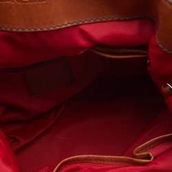 Pre Owned Lancel Blue/Brown Denim and Leather Premier Flirt Bucket Bag