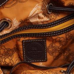 Pre Owned Lancel Dark Brown Leather Premier Flirt Bucket Bag