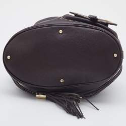 Pre Owned Lancel Dark Brown Leather Premier Flirt Bucket Bag