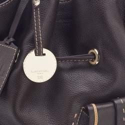 Pre Owned Lancel Dark Brown Leather Premier Flirt Bucket Bag