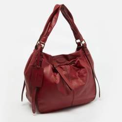 Pre Owned Lancel Red Leather Angelina Hobo
