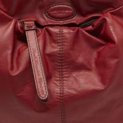 Pre Owned Lancel Red Leather Angelina Hobo