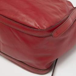 Pre Owned Lancel Red Leather Angelina Hobo