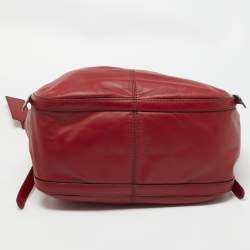 Pre Owned Lancel Red Leather Angelina Hobo