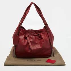 Pre Owned Lancel Red Leather Angelina Hobo