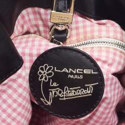Lancel Black Canvas and Leather Le Brigitte Bardot Hobo