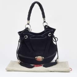 Lancel Black Canvas and Leather Le Brigitte Bardot Hobo