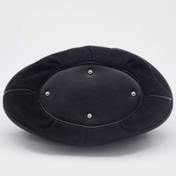 Lancel Black Canvas and Leather Le Brigitte Bardot Hobo
