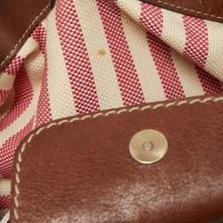 Lancel Brown Leather Drawstring Bucket Bag