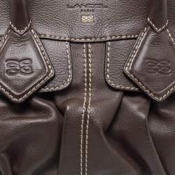 Lancel Choco Brown Leather Gousset Satchel